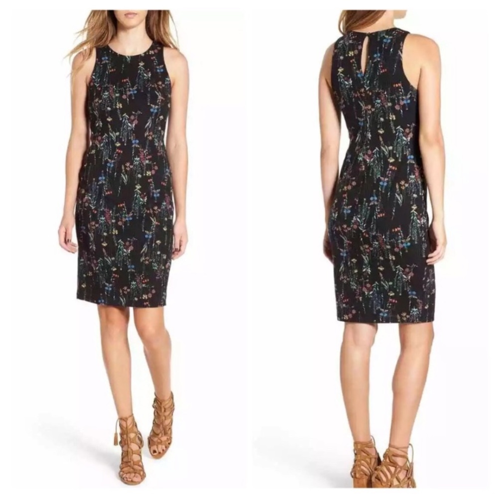 June & Hudson Botanical Sleeveless Sheath Dress